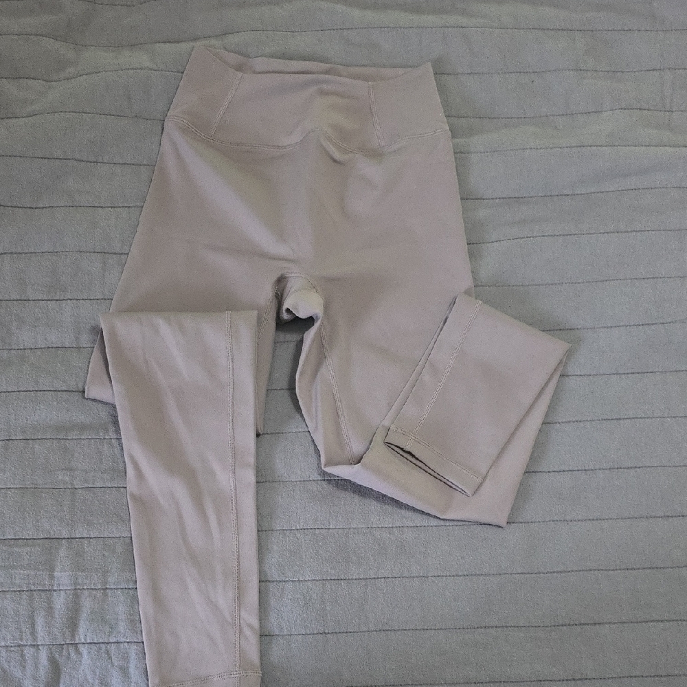 Beige High-Waisted Leggings